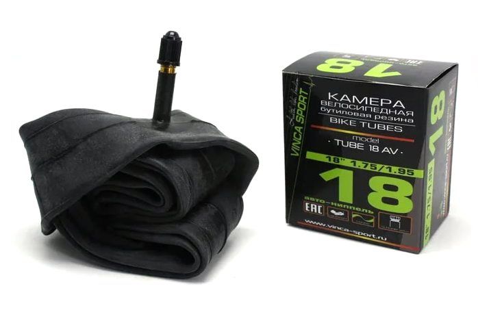Камера Vinca Sport 18x1,75/1,95, автониппель Камера Vinca Sport 18x1,75/1,95, автониппель