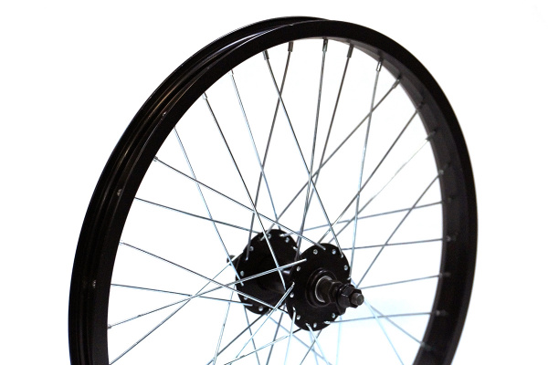Колесо 20" BMX, переднее, обод MX-25, втулка KT-135F, ось 12мм, гайки, черный