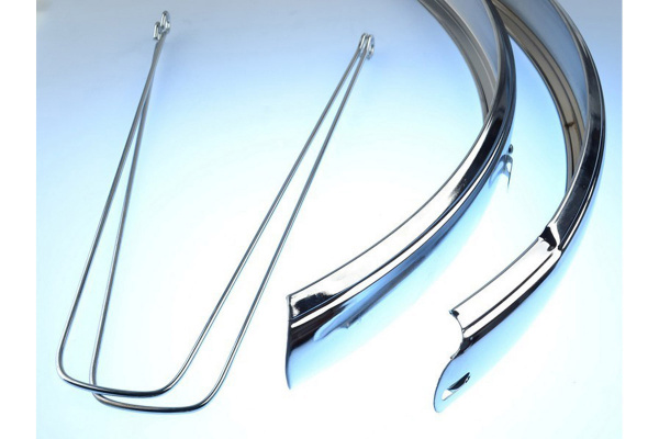 Крылья комплект пер+зад, JK5127, 26", металл, с крепежами, хром.